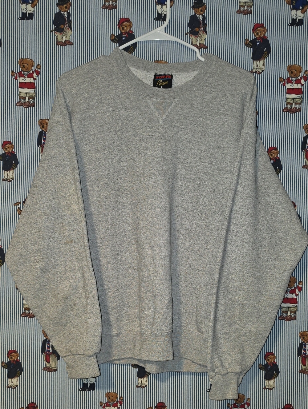 Vintage 90s Soffe Fleece Usa Made Crewneck Sweatshirt Gray Large